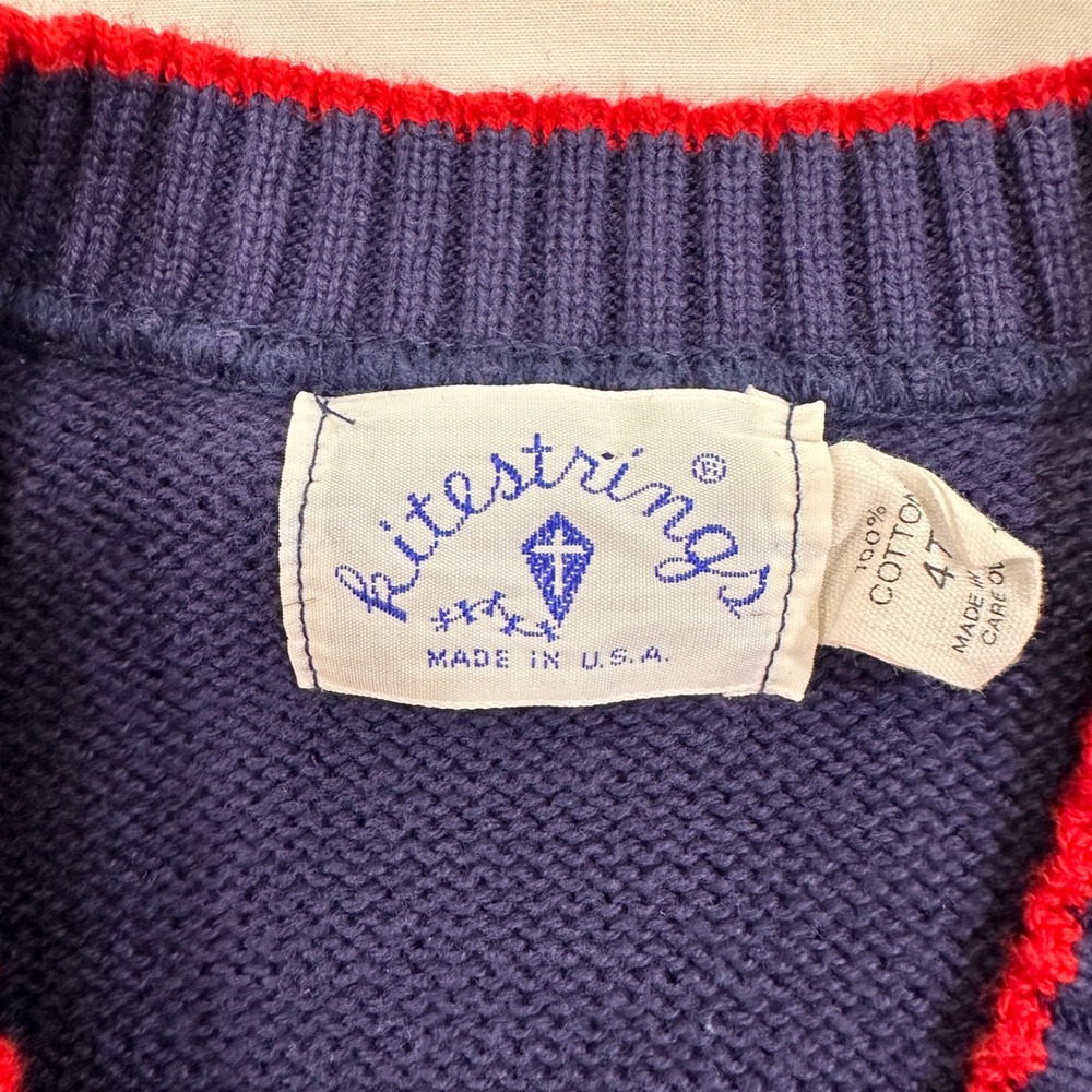 Kitestrings Teddy Bear Cardigan Kids 4T Navy Blue Intarsia Knit |‎ Grandmacore - Picture 5 of 5
